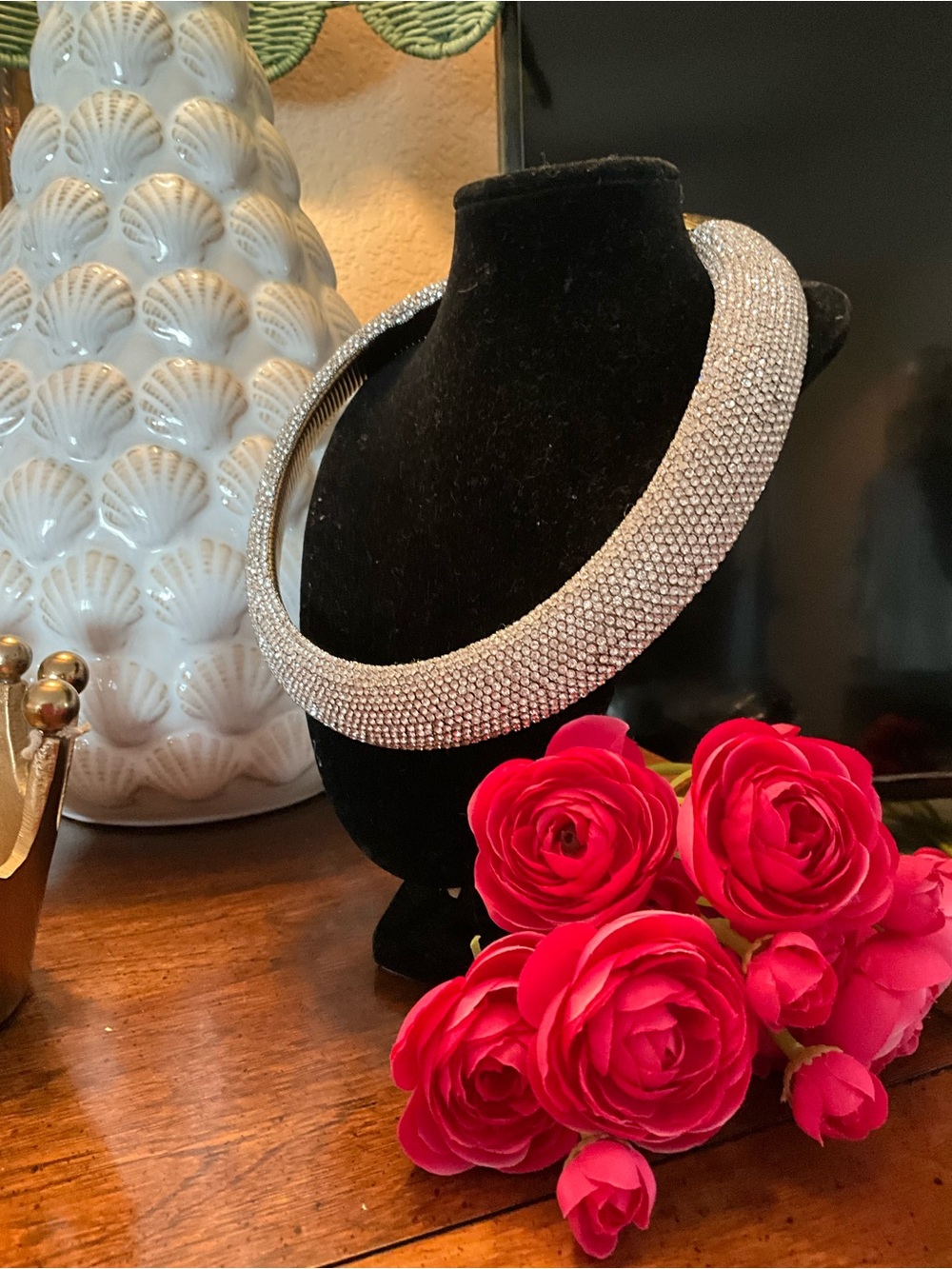 Crystal Pavé Collar Necklace - Silver